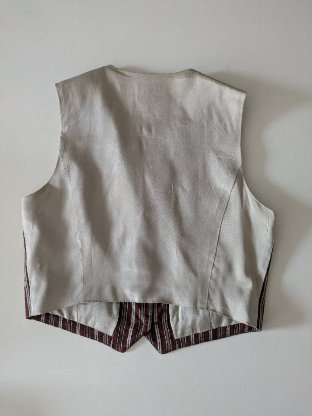 Vintage Ann Taylor Loft Striped Linen Blend Vest Size 8 | Versatile capsule chic - Picture 5 of 13